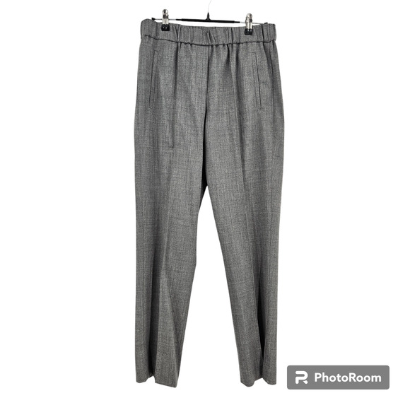 Michael Kors Collection Pants Gray Wool Blend Elastic Waist Straight Trousers 4 - Picture 1 of 6